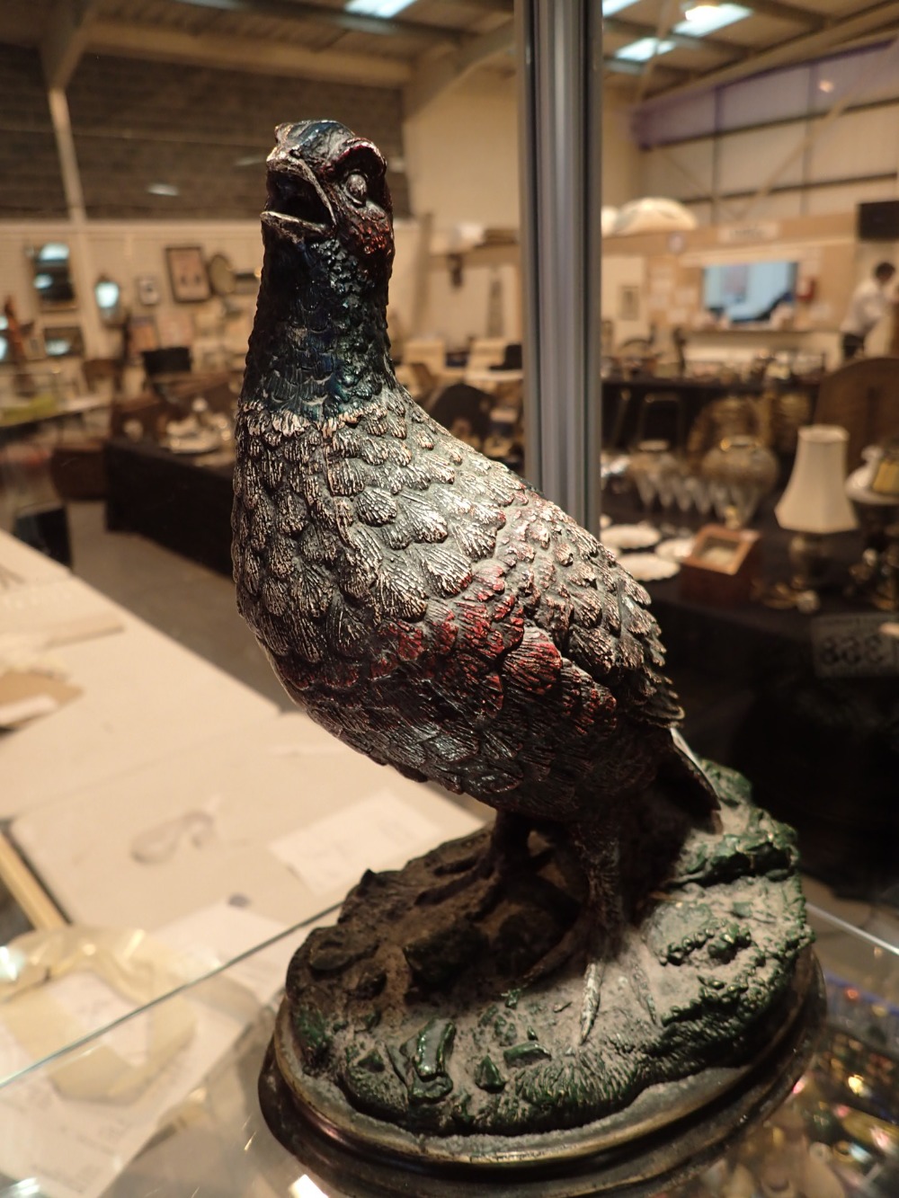 French cold painted red grouse bronze sc