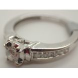 9ct white gold diamond ring 0.40ct size