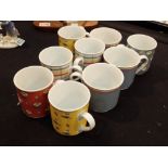 Nine Villeroy and Boch coffee mugs