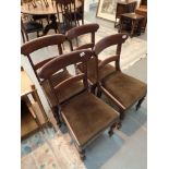 Four Edwardian dining chairs