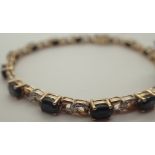 9ct gold sapphire and diamond bracelet a