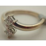 18ct white gold two stone Princess cut d