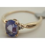 10K ( hallmarked as 9ct ) oval tanzanite