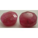 Two loose natural rubies each over 1ct