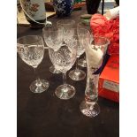 Set of six crystal wine glasses and a cr