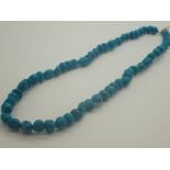 String turquoise beads with silver clasp