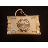 Norton Motorcycles sign on wooden base L