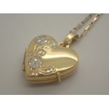 9ct yellow and white gold heart shaped l