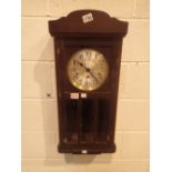 Mahogany wall clock with key