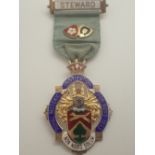 Silver gilt Masonic medal for stewards 1