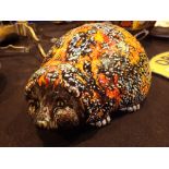 Anita Harris hedgehog signed in gold H: 22 cm