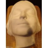 Mounted ceramic mask of young girl