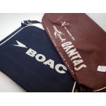 Retro BOAC hand luggage bag and a Qantas bag