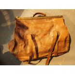 Large brown leather Antler holdall