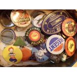 Box of 1960 to 1980s pin badges