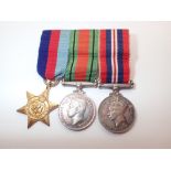 Three WWII strip of miniature medals