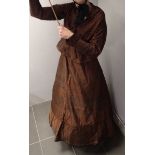 Set of Victorian ladies clothing including skirt hoop bustle mold skirt and matching jacket and