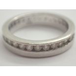 Silver stone set ring size O