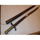 Brass handled French sword bayonet 1842 CONDITION REPORT: Blade has a couple of