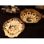 Royal Crown Derby octagonal fruit bowl pattern 1128 (seconds quality) and a Royal Crown Derby shell