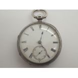 Hallmarked silver open face key wind pocket watch with subsidiary seconds dial CONDITION