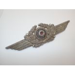 Genuine silver WWII German Officers wings cap badge