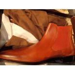 Near new pair of London Brogue Harvey Chelsea red leather slip on shoes size 12