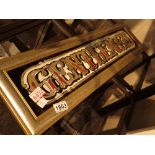 Original Gentleman glass sign framed 78 x 22 cm