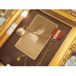 Framed WWI framed nursing photograph and medal with double chain