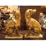 Pair of brass fire dogs H: 30 cm