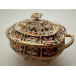 Royal Crown Derby lidded Imari twin handled butter dish