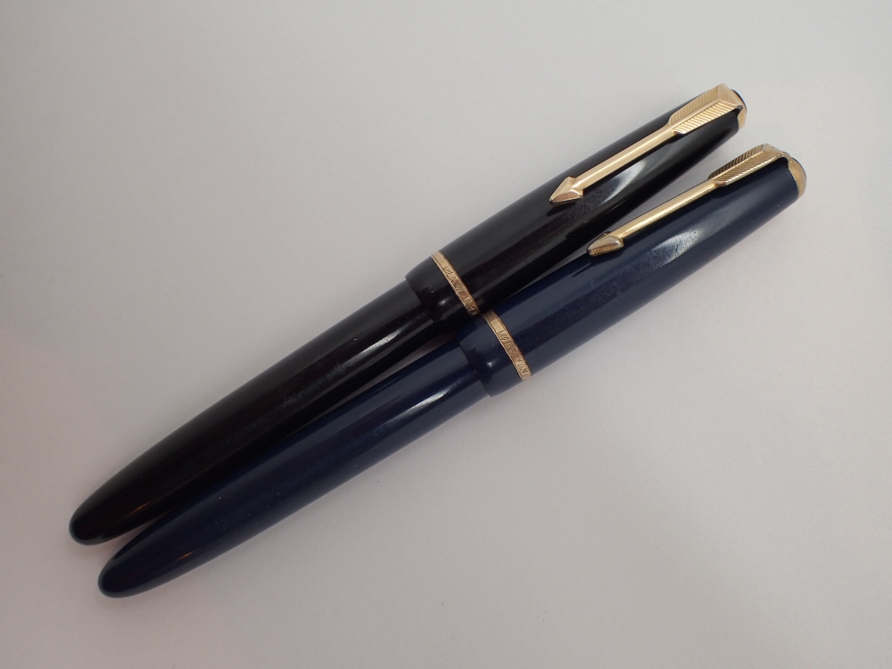 Two Parker fountain pens with 14ct gold nibs