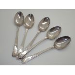 Hallmarked silver set of six teaspoons assay Sheffield