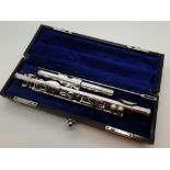 Cased silver plated piccolo