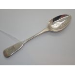 Georgian Dublin silver rat tail tea spoon with family crest detail stamped Hibernia with crowned