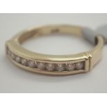 9ct gold diamond half eternity ring size L