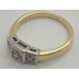 18ct gold twelve stone diamond ring size O 4.