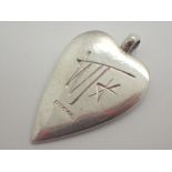 Sterling silver fancy heart pendant by W & T