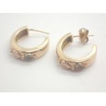 10K and 12K Black Hills gold diamond set earrings