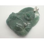 Jade Buddha talisman H: 52 mm