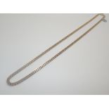 Gold plated solid tight link curb chain L: 58 cm