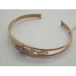 9ct gold fancy amethyst bangle 7.