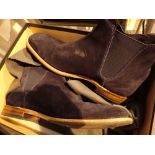 Near new pair of Loake size 12 cain navy suede blue slip on shoes boxed with bag