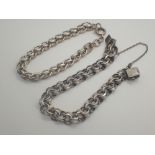 Two silver bracelets 37g