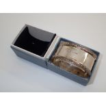 Heavy boxed hallmarked silver napkin ring assay Birmingham 47g