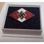 Small enamel Nazi party badge with M1/92 and RZ to verso 25 x 14 mm