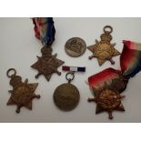 Collection of WWI medals of various regiments including Liverpool Regiment recipients and an