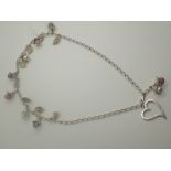 Hallmarked silver leaf and berry necklace