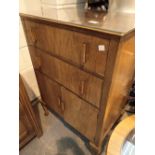 Walnut tallboy with two drawers over cupboard