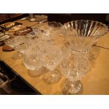 Collection of mixed crystal including Rosenthal bowl and drinking glasses